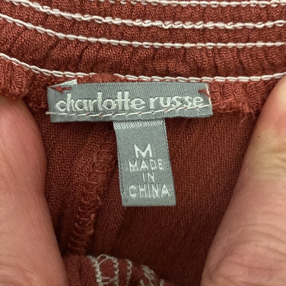 Charlotte Russe oversized open shoulder SW burnt Orange blouse. Size Medium - Picture 5 of 10